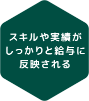 スキルや実績がしっかりと給与に反映される