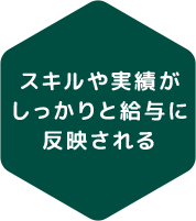 スキルや実績がしっかりと給与に反映される